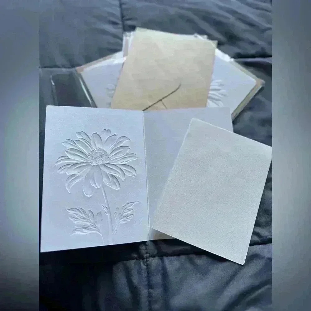 4 x Embossed 3D Floral Greeting Cards - Picture 12 of 12